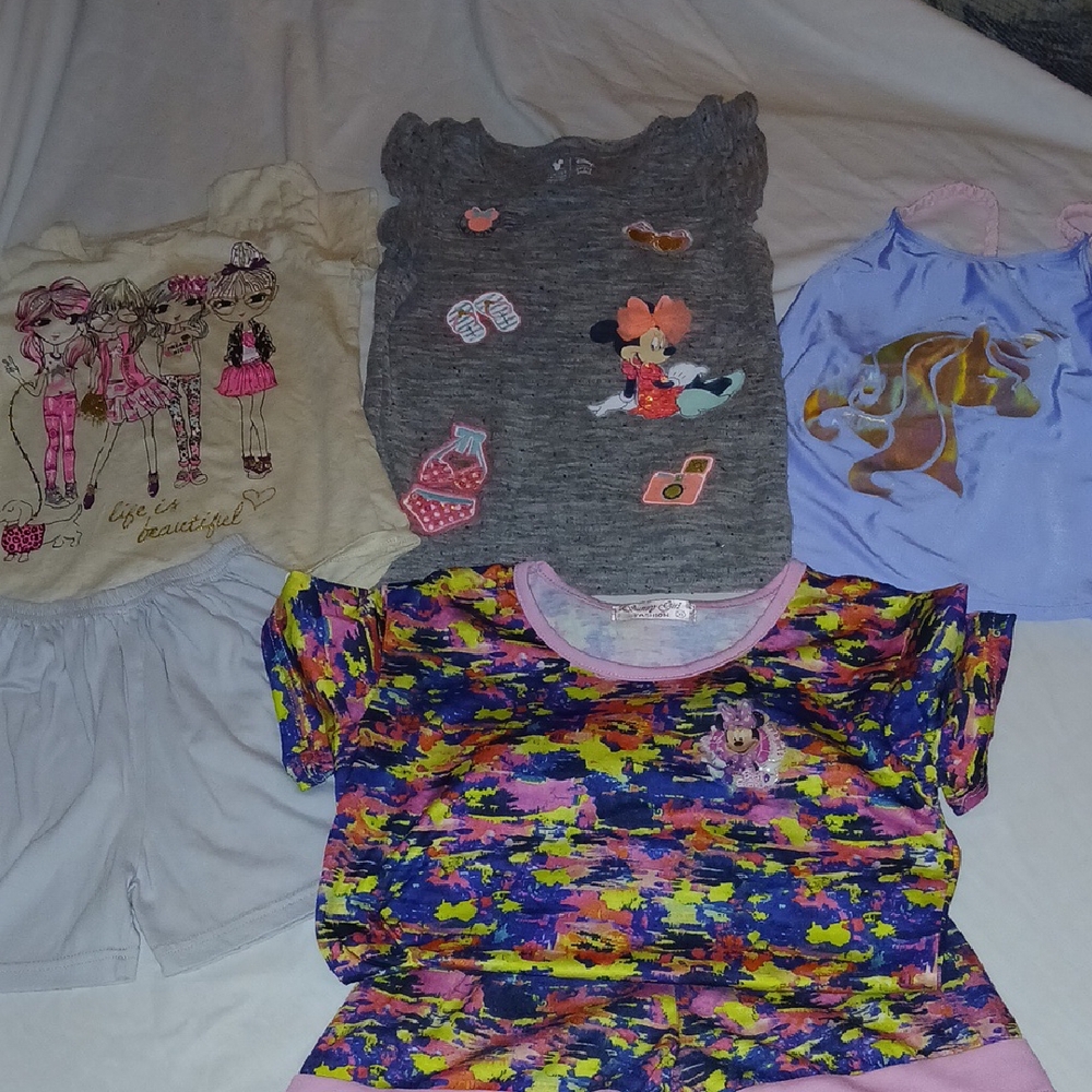 Vibrant Kids Pajama Set with Cartoon Prints